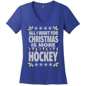 Hockey Ugly Christmas Meaningful Gift Women's V-Neck T-Shirt