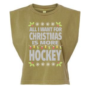 Hockey Ugly Christmas Meaningful Gift Garment-Dyed Women's Muscle Tee