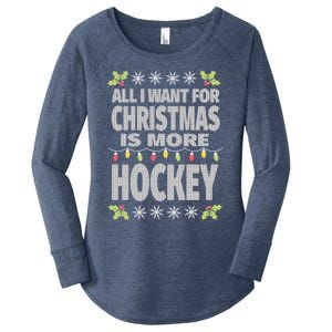 Hockey Ugly Christmas Meaningful Gift Women's Perfect Tri Tunic Long Sleeve Shirt