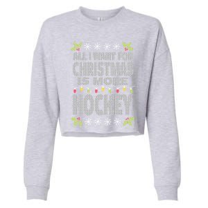 Hockey Ugly Christmas Meaningful Gift Cropped Pullover Crew