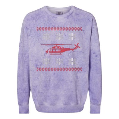 Helicopter Ugly Christmas Aviation Helicopter Pilot Meaningful Gift Colorblast Crewneck Sweatshirt