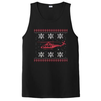 Helicopter Ugly Christmas Aviation Helicopter Pilot Meaningful Gift PosiCharge Competitor Tank