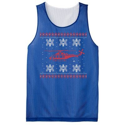 Helicopter Ugly Christmas Aviation Helicopter Pilot Meaningful Gift Mesh Reversible Basketball Jersey Tank