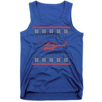 Helicopter Ugly Christmas Aviation Helicopter Pilot Gift Tank Top