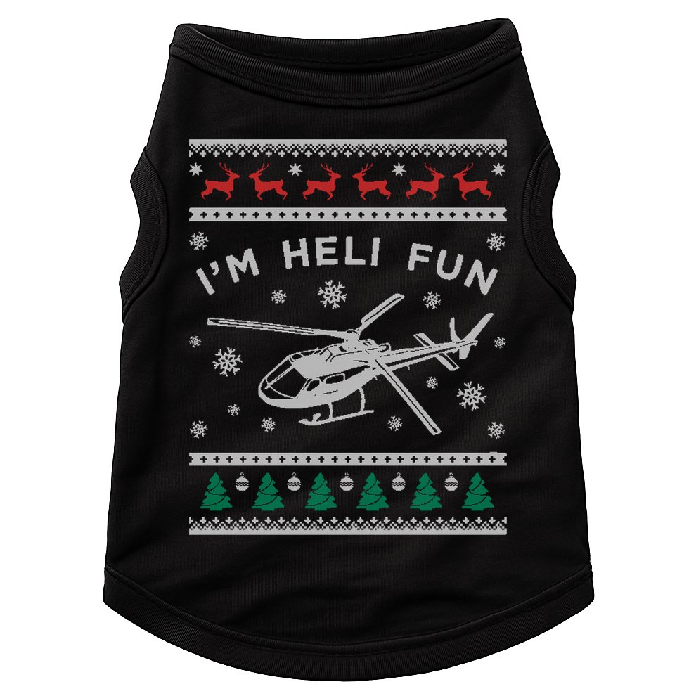Helicopter Ugly Christmas Great Gift Fun Xmas Heli Gift Doggie Tank