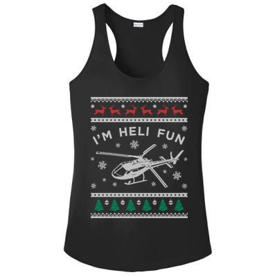 Helicopter Ugly Christmas Great Gift Fun Xmas Heli Gift Ladies PosiCharge Competitor Racerback Tank