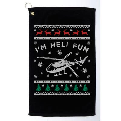 Helicopter Ugly Christmas Great Gift Fun Xmas Heli Gift Golf Towel