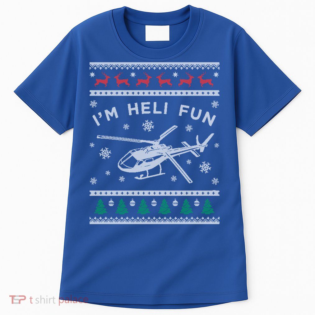 Helicopter Ugly Christmas Great Gift Fun Xmas Heli Gift Tall T-Shirt
