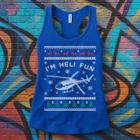 Helicopter Ugly Christmas Great Gift Fun Xmas Heli Gift Womens Tank Top