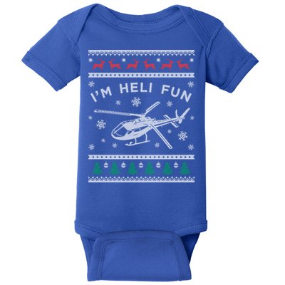 Helicopter Ugly Christmas Great Gift Fun Xmas Heli Gift Baby Bodysuit