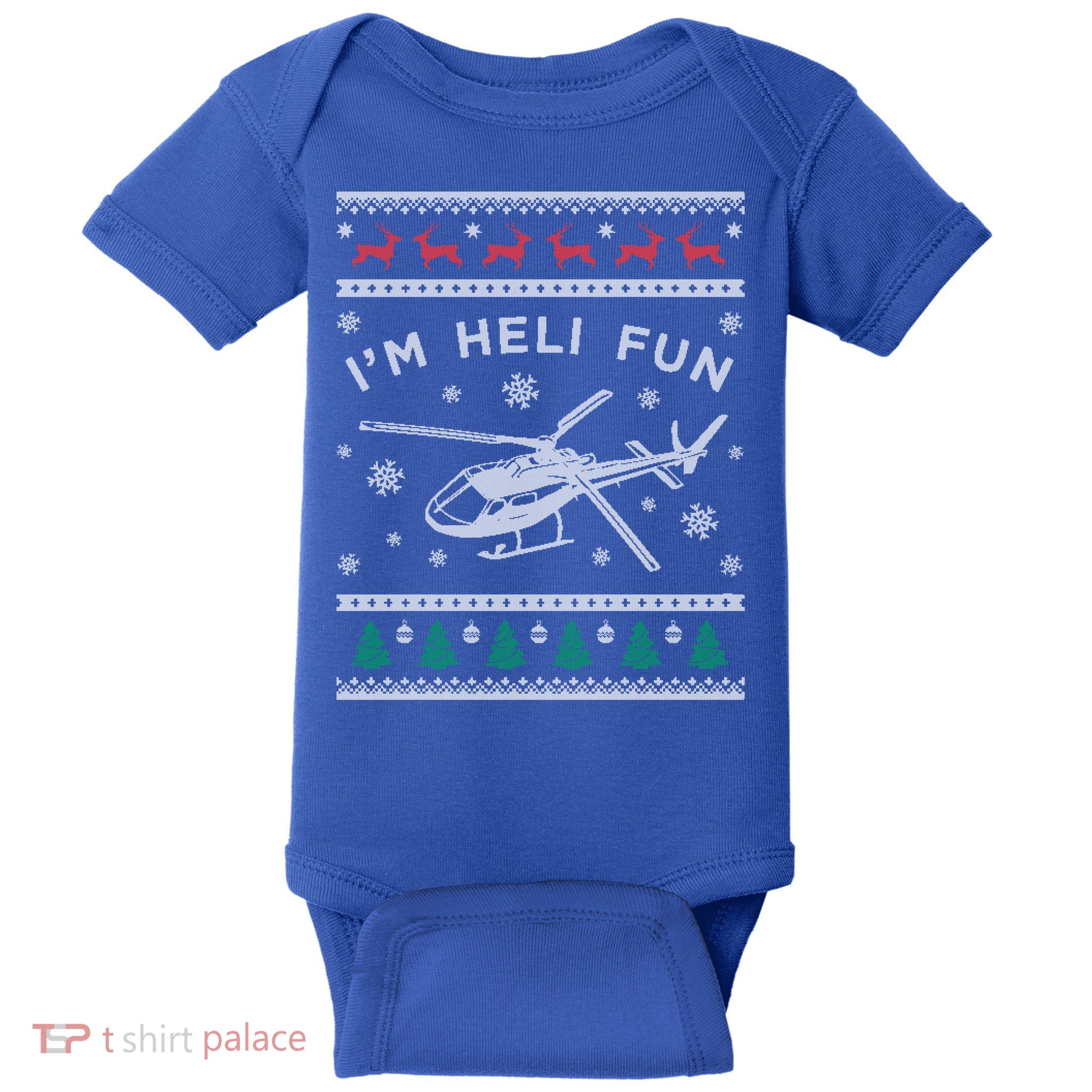 Helicopter Ugly Christmas Great Gift Fun Xmas Heli Gift Baby Bodysuit