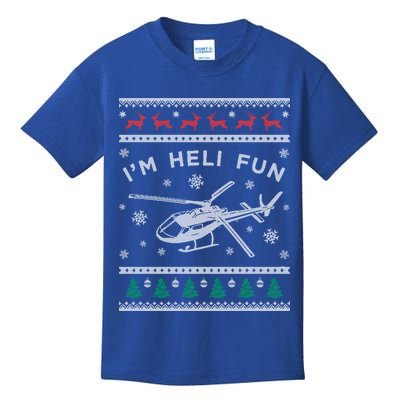 Helicopter Ugly Christmas Great Gift Fun Xmas Heli Gift Kids T-Shirt