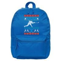 Hockey Ugly Christmas Ice Hockey Happy Holiday Xmas Gift Funny Gift 16 in Basic Backpack