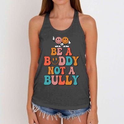 Hippie Unity Day Be A Buddy Not A Bully Anti Bullying Women's Knotted Racerback Tank