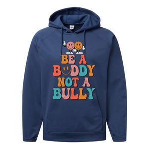 Hippie Unity Day Be A Buddy Not A Bully Anti Bullying Performance Fleece Hoodie