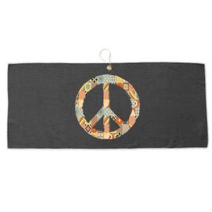 Hippie Unity Day Peace Gift Large Microfiber Waffle Golf Towel