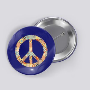 Hippie Unity Day Peace Gift Button