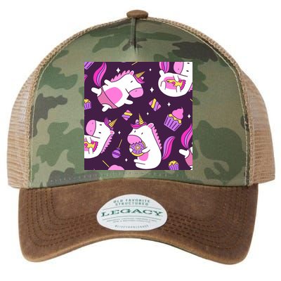 Happy Unicorn Dessert Lover Pattern Legacy Tie Dye Trucker Hat