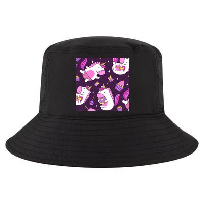Happy Unicorn Dessert Lover Pattern Cool Comfort Performance Bucket Hat