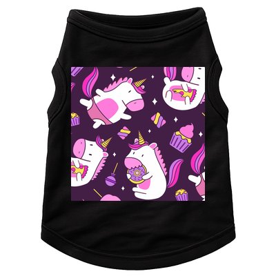 Happy Unicorn Dessert Lover Pattern Doggie Tank