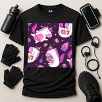 Happy Unicorn Dessert Lover Pattern Performance Shirt