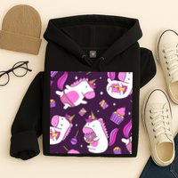 Happy Unicorn Dessert Lover Pattern Hoodie