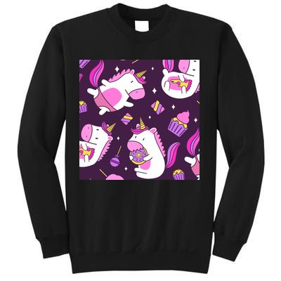 Happy Unicorn Dessert Lover Pattern Sweatshirt
