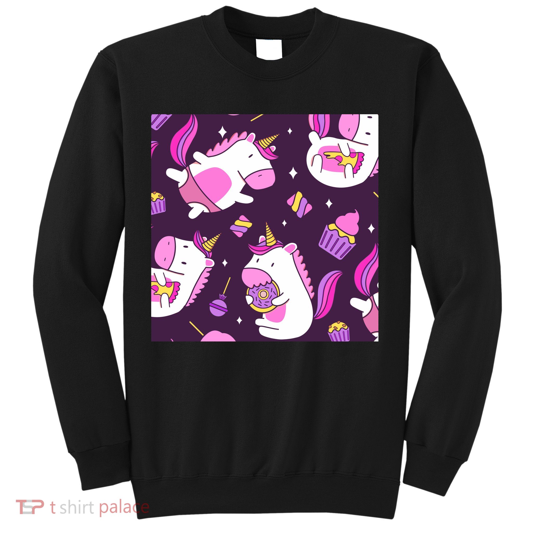 Happy Unicorn Dessert Lover Pattern Sweatshirt