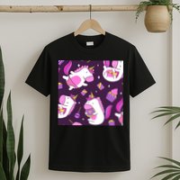Happy Unicorn Dessert Lover Pattern T-Shirt