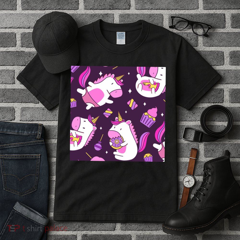 Happy Unicorn Dessert Lover Pattern Tall T-Shirt