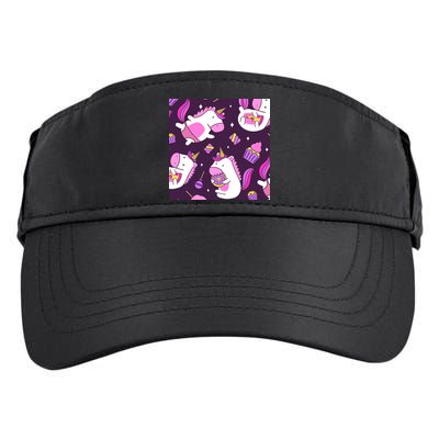 Happy Unicorn Dessert Lover Pattern Adult Drive Performance Visor