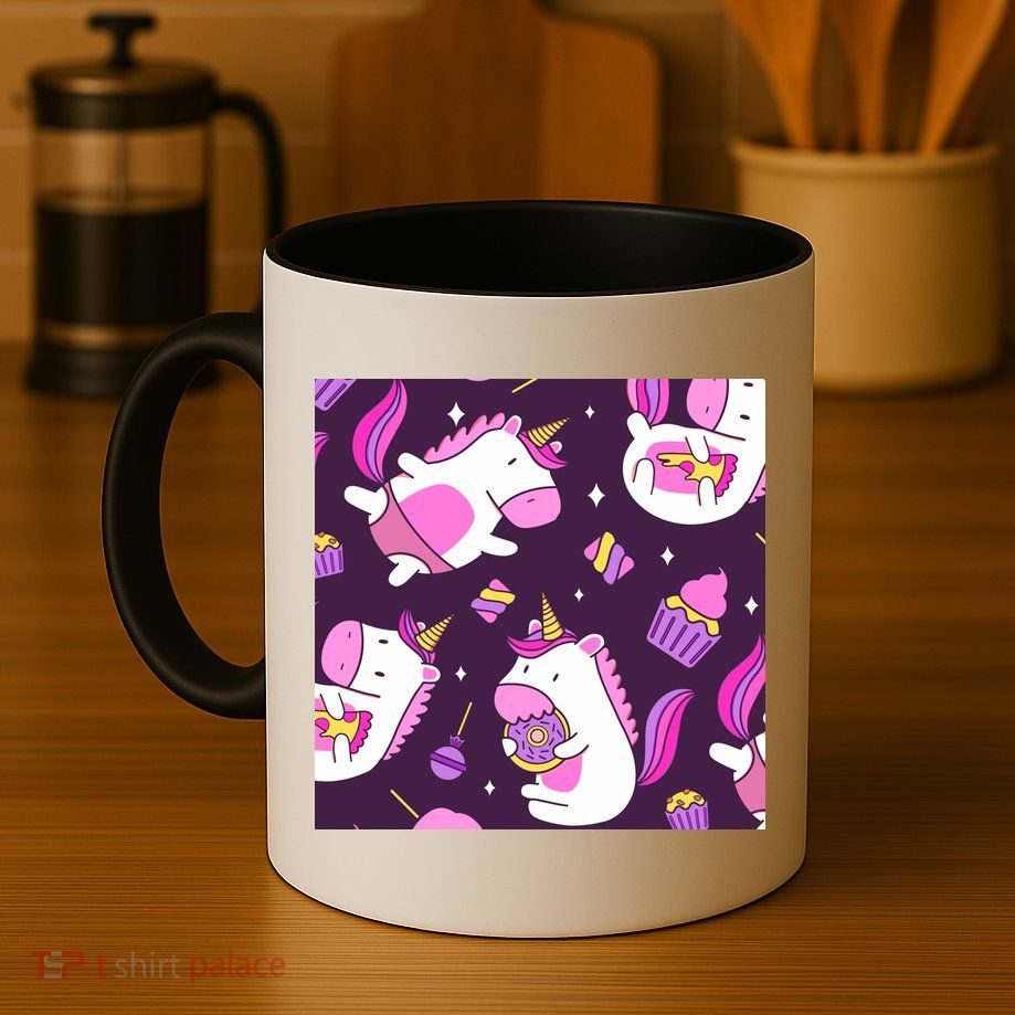 Happy Unicorn Dessert Lover Pattern Mug