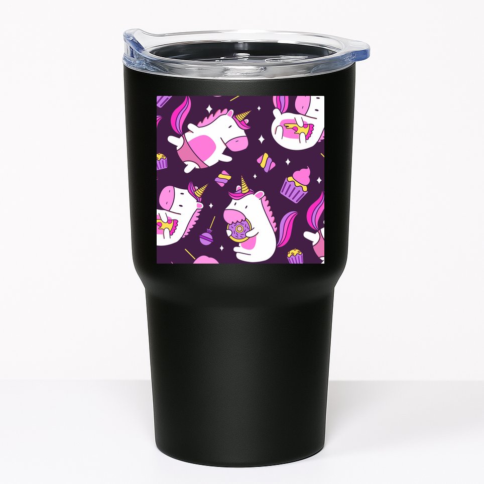 Happy Unicorn Dessert Lover Pattern Tumbler