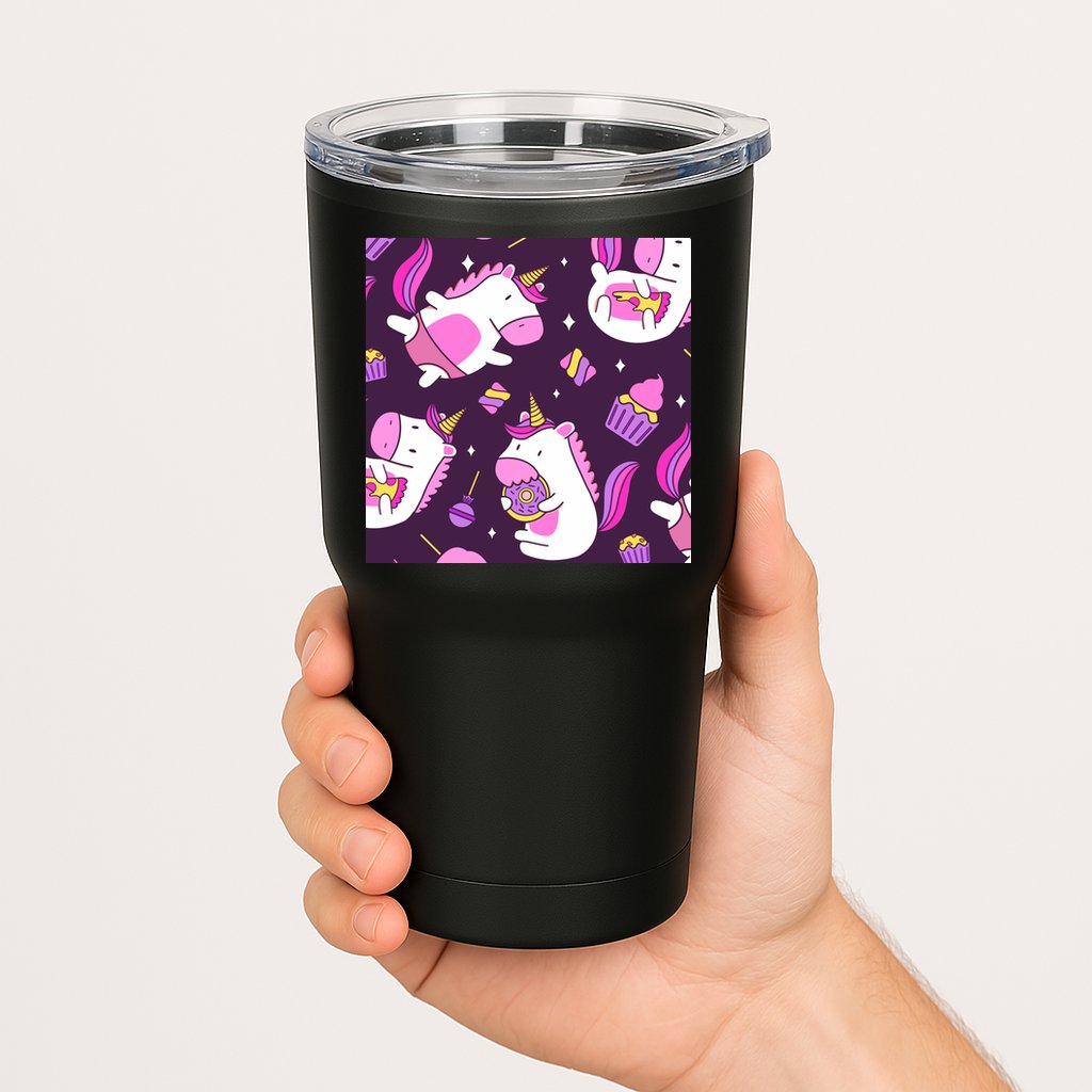 Happy Unicorn Dessert Lover Pattern Tumbler