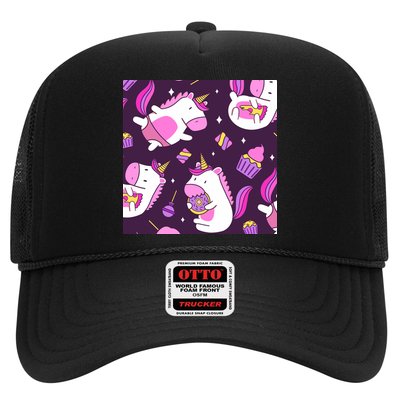 Happy Unicorn Dessert Lover Pattern Trucker Hat