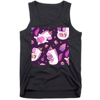 Happy Unicorn Dessert Lover Pattern Tank Top