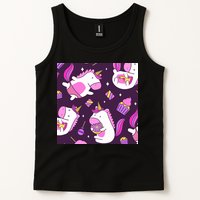 Happy Unicorn Dessert Lover Pattern Tank Top