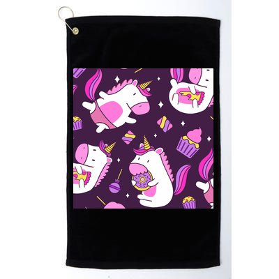 Happy Unicorn Dessert Lover Pattern Golf Towel
