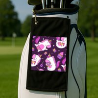 Happy Unicorn Dessert Lover Pattern Golf Towel