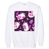 Happy Unicorn Dessert Lover Pattern Garment-Dyed Sweatshirt
