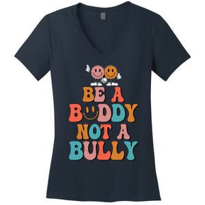 Hippie Unity Day Be A Buddy Not A Bully Anti Bullying Women's V-Neck T-Shirt