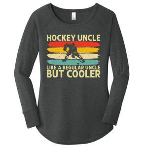 Hockey Uncle Design For Ice Hockey Player Uncle Women's Perfect Tri Tunic Long Sleeve Shirt