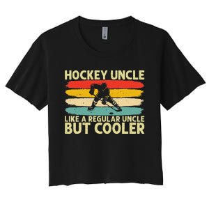 Hockey Uncle Design For Ice Hockey Player Uncle Women's Crop Top Tee