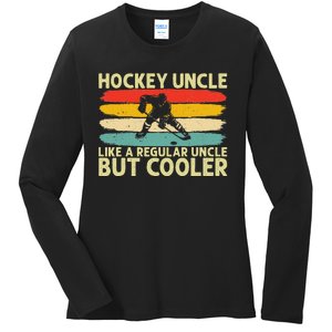 Hockey Uncle Design For Ice Hockey Player Uncle Ladies Long Sleeve Shirt