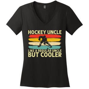 Hockey Uncle Design For Ice Hockey Player Uncle Women's V-Neck T-Shirt