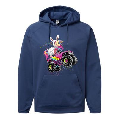 Happy Unicorn Easter Bunny Egg Monster Truck Rabbit Cute Gift Performance Fleece Hoodie