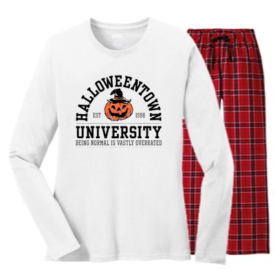 HalloweenTown University Est 1998 Pumpkin Halloween Women's Long Sleeve Flannel Pajama Set 