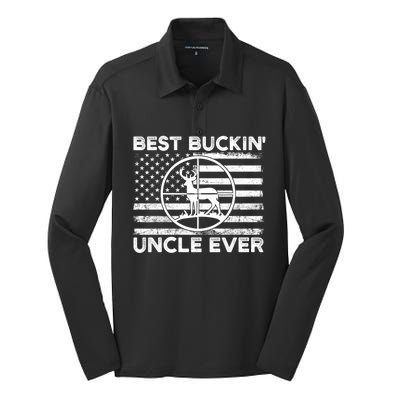 Hunting Uncle Elk Deer Hunter Best Buckin Uncle Ever Gift Silk Touch Performance Long Sleeve Polo