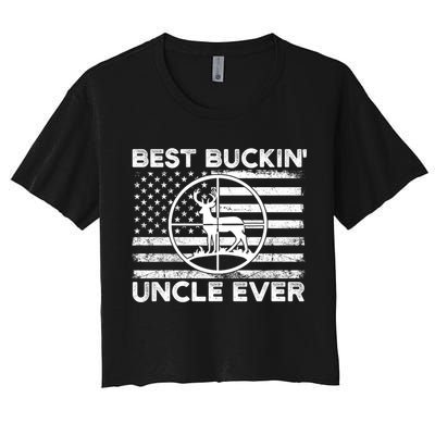 Hunting Uncle Elk Deer Hunter Best Buckin Uncle Ever Gift Crop Top