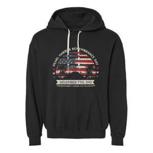 Hawaii Usa Flag Pearl Harbor Memorial Day Garment-Dyed Fleece Hoodie